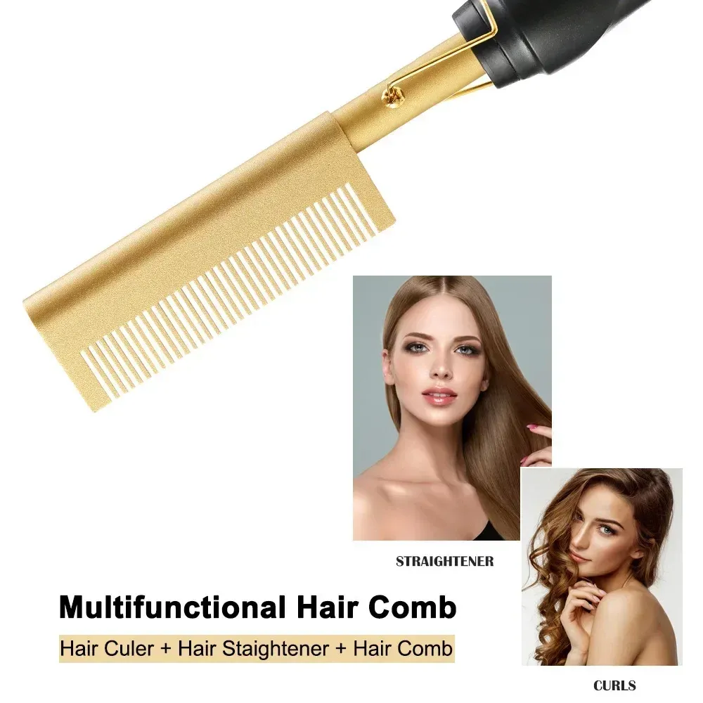 Peigne lisseur chauffant pour cheveux, brosse électrique lissante 3