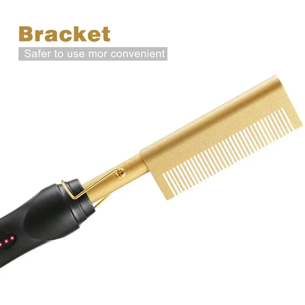 Peigne lisseur chauffant pour cheveux, brosse électrique lissante 4