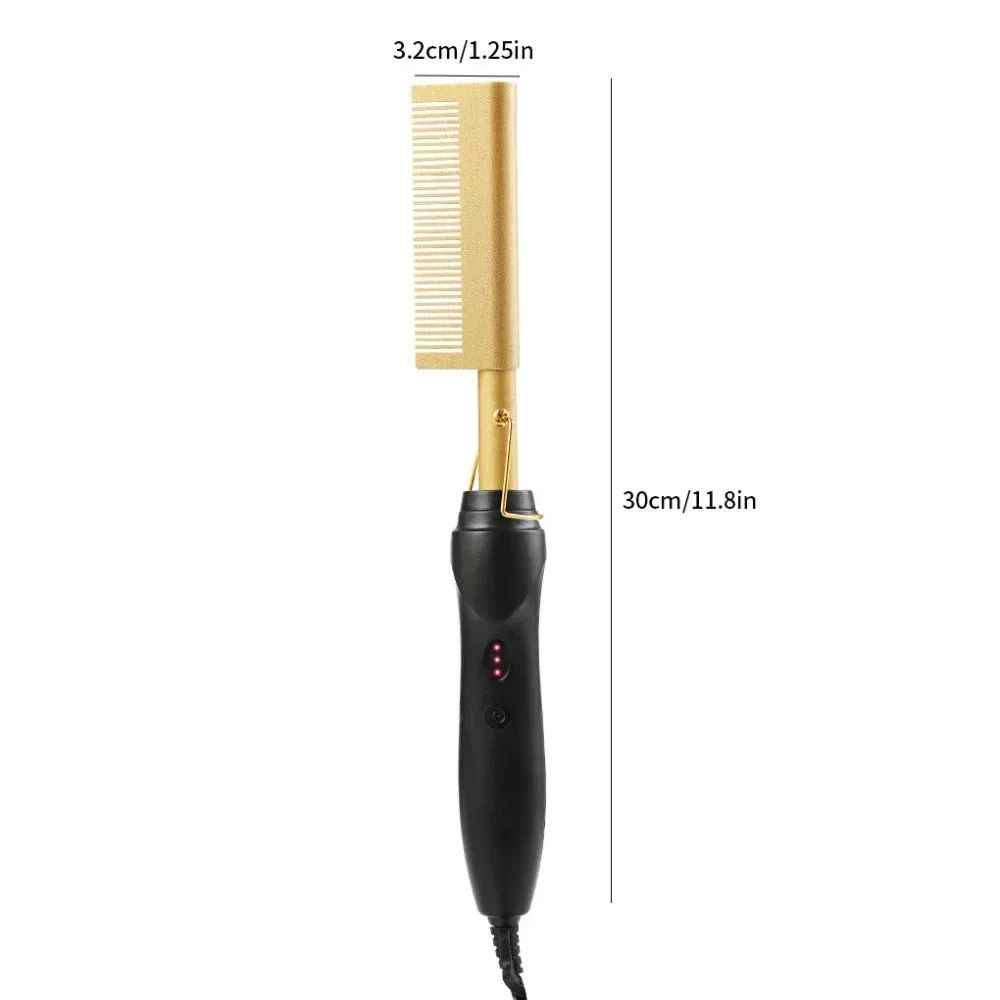 Peigne lisseur chauffant pour cheveux, brosse électrique lissante 7