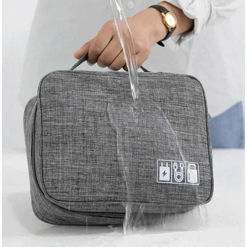 Sac de rangement électronique de voyage, organisateur multifonction à plusieurs compartiments pour écouteurs, câbles, chargeurs, disques durs et accessoires high-tech 5