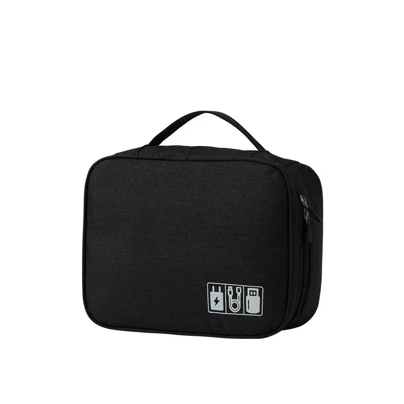 Sac de rangement électronique de voyage, organisateur multifonction à plusieurs compartiments pour écouteurs, câbles, chargeurs, disques durs et accessoires high-tech 10