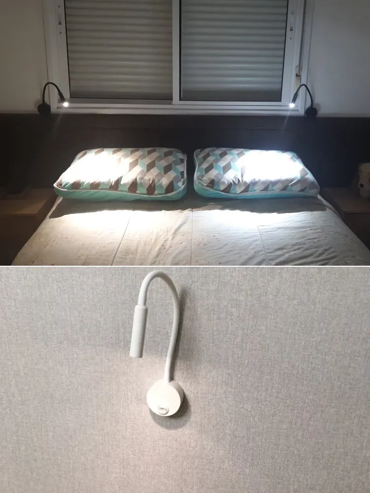 Lampe murale en situation dans une chambre
