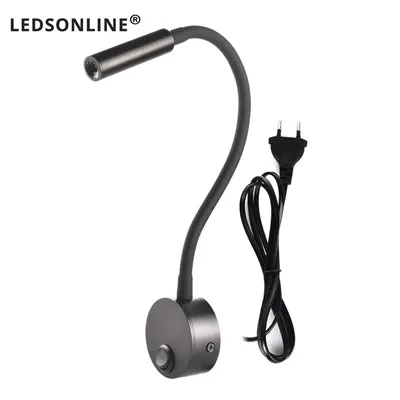 Lampe murale de chevet pour lecture et travail, applique murale LED 3 W, lampe de livre, veilleuse murale, spot LED avec cordon et prise UE/US 11