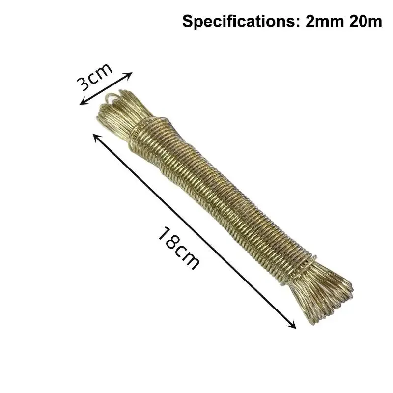 Corde à linge en acier revêtu de PVC, portable, de 10 à 50 m, pour extérieur, jardin et camping 29
