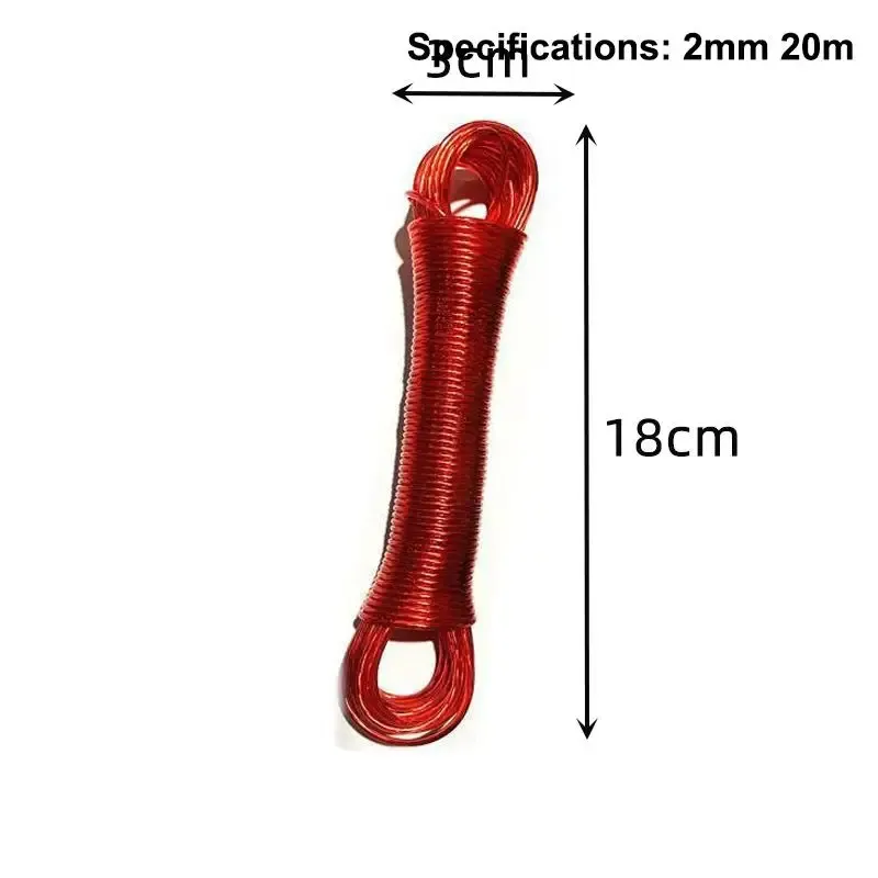 Corde à linge en acier revêtu de PVC, portable, de 10 à 50 m, pour extérieur, jardin et camping 26