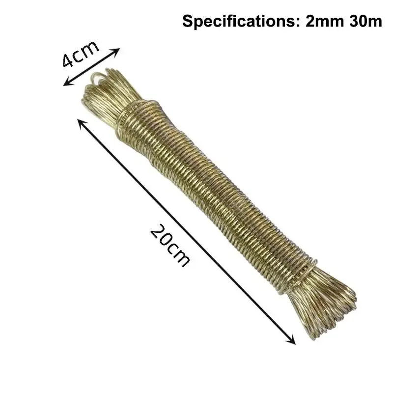 Corde à linge en acier revêtu de PVC, portable, de 10 à 50 m, pour extérieur, jardin et camping 10
