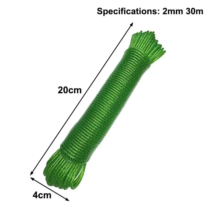 Corde à linge en acier revêtu de PVC, portable, de 10 à 50 m, pour extérieur, jardin et camping 13