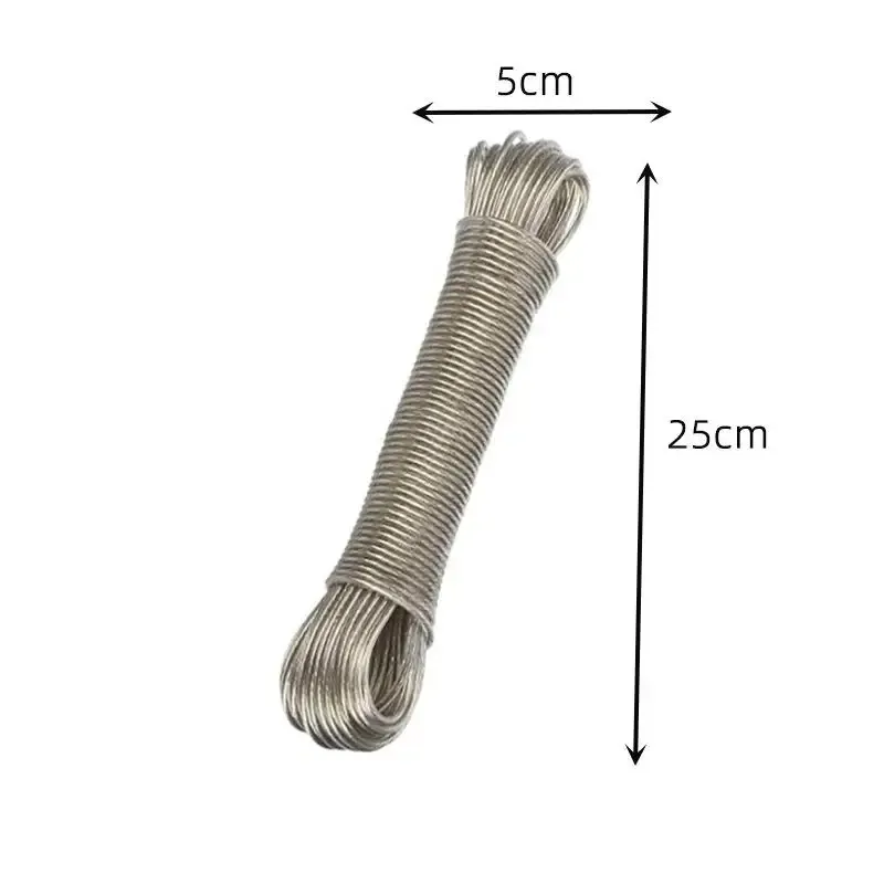 Corde à linge en acier revêtu de PVC, portable, de 10 à 50 m, pour extérieur, jardin et camping 14