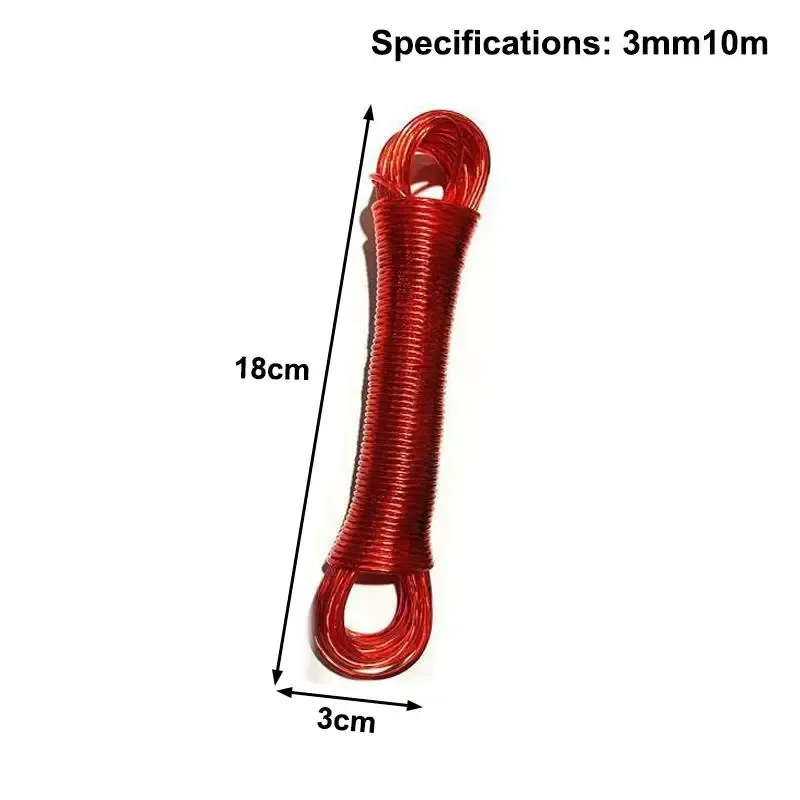 Corde à linge en acier revêtu de PVC, portable, de 10 à 50 m, pour extérieur, jardin et camping 15