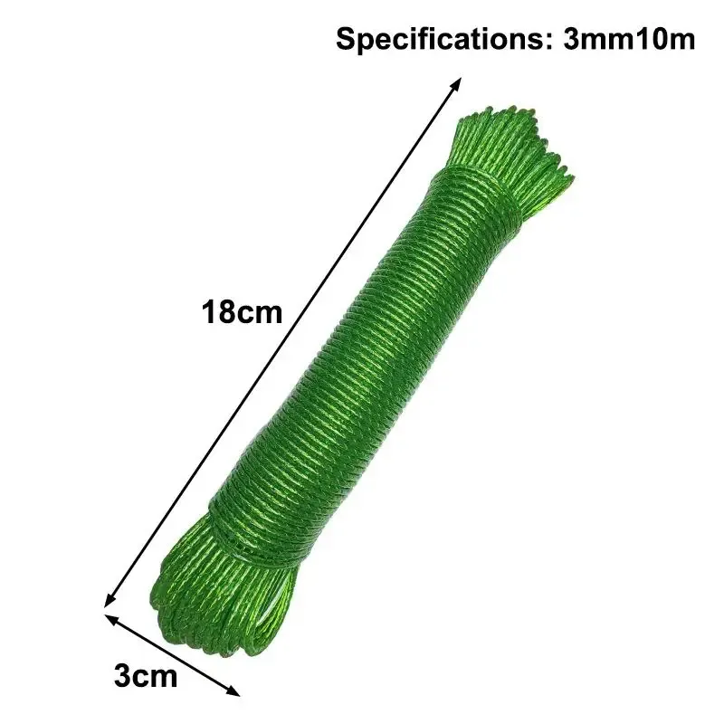 Corde à linge en acier revêtu de PVC, portable, de 10 à 50 m, pour extérieur, jardin et camping 21