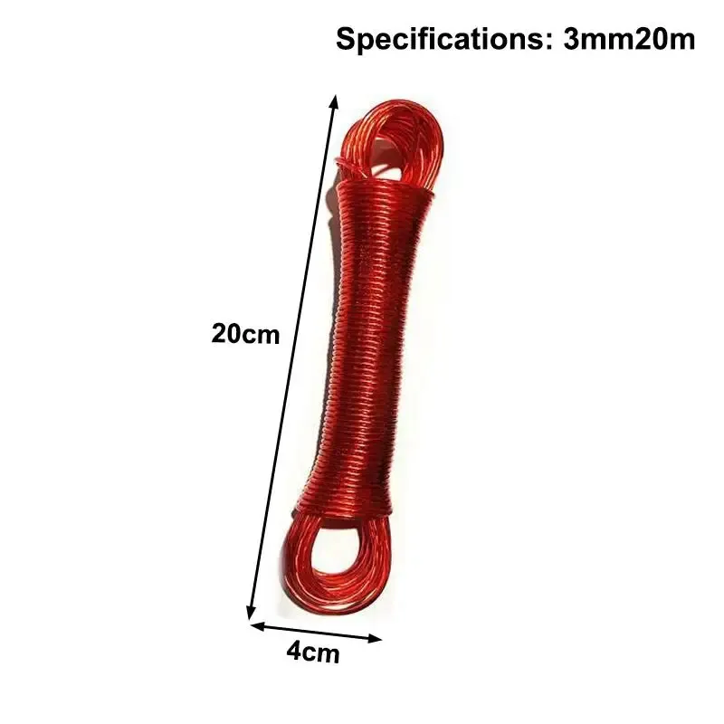 Corde à linge en acier revêtu de PVC, portable, de 10 à 50 m, pour extérieur, jardin et camping 19