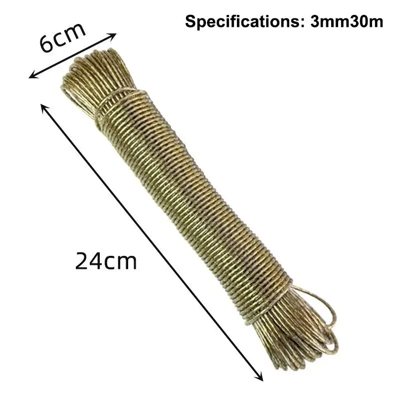 Corde à linge en acier revêtu de PVC, portable, de 10 à 50 m, pour extérieur, jardin et camping 33