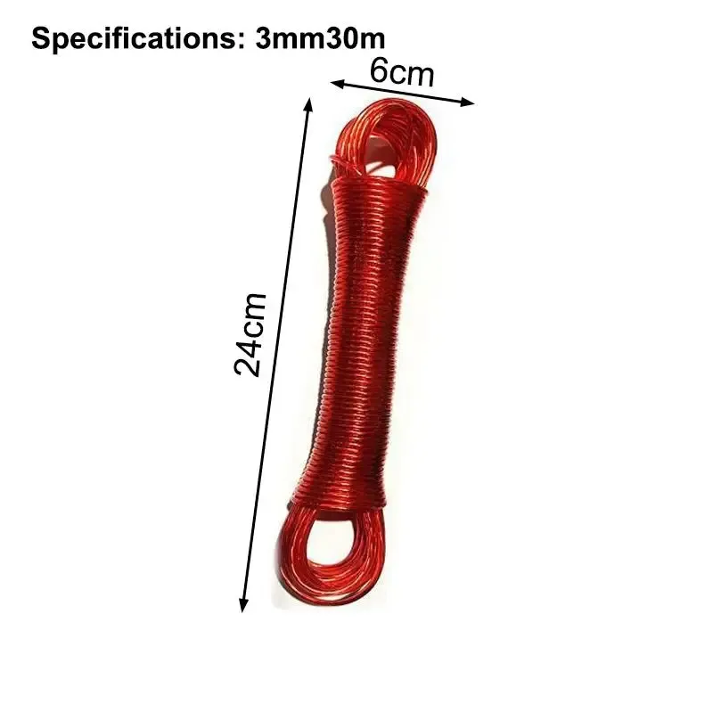 Corde à linge en acier revêtu de PVC, portable, de 10 à 50 m, pour extérieur, jardin et camping 30
