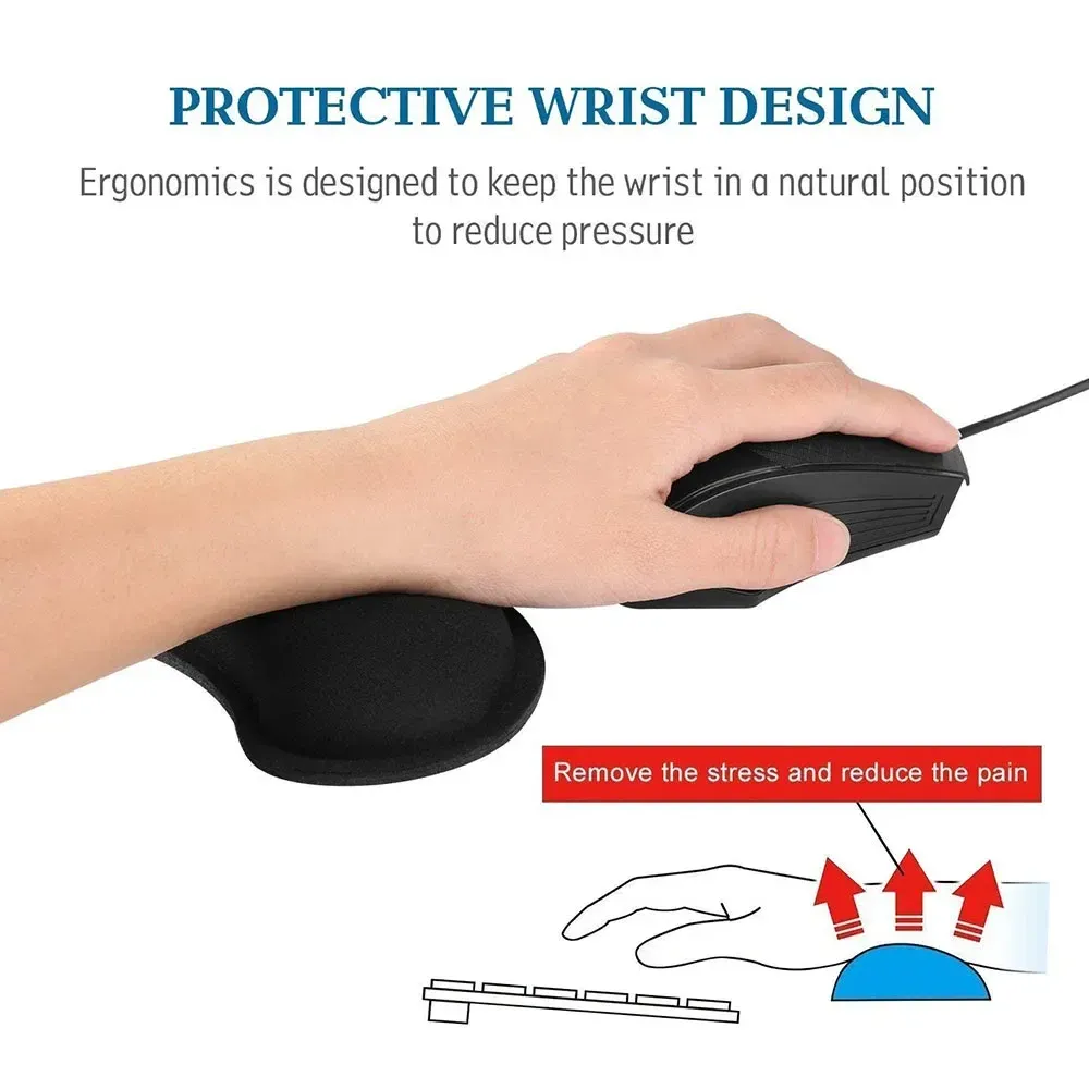 Tapis de souris ergonomique en mousse à mémoire de forme avec repose-poignet 4