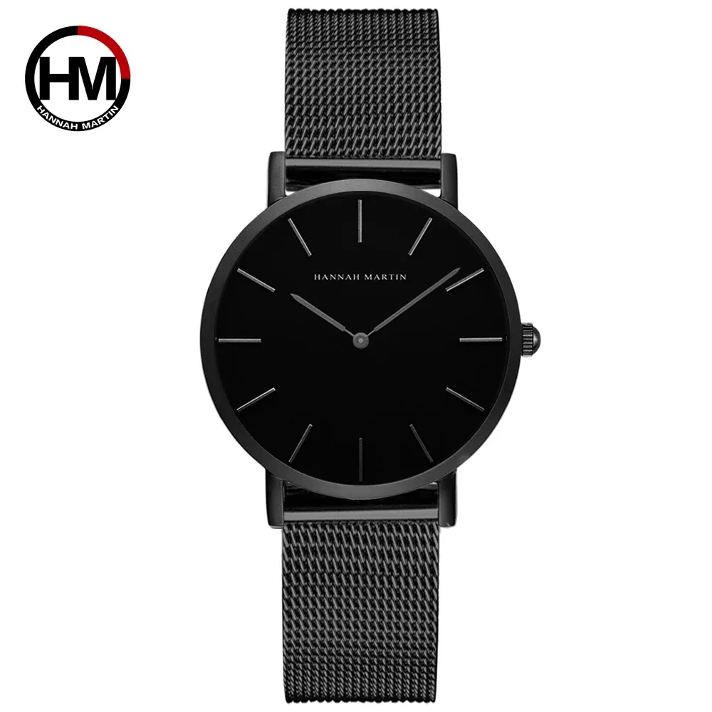 Montre Femme HANNAH MARTIN, Style Nordique Minimaliste, Mouvement Quartz Japonais, Étanche 3 Bar, 36 mm, Or Rose Intégral 7