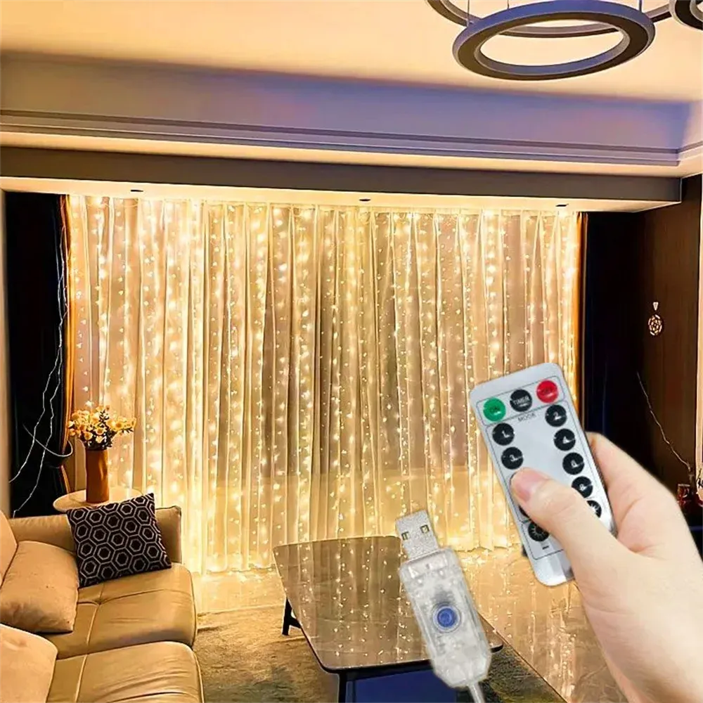 Guirlande lumineuse LED à 8 modes avec prise USB, décoration de mariage et d'intérieur 14