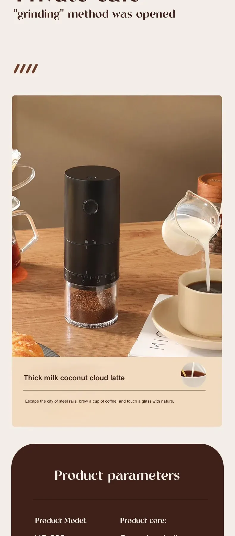 Moulin à café portable en utilisation quotidienne