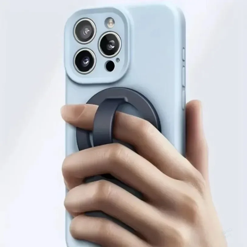 Anneau de maintien magnétique amovible en silicone liquide imperméable pour téléphone, compatible iPhone et Android 3