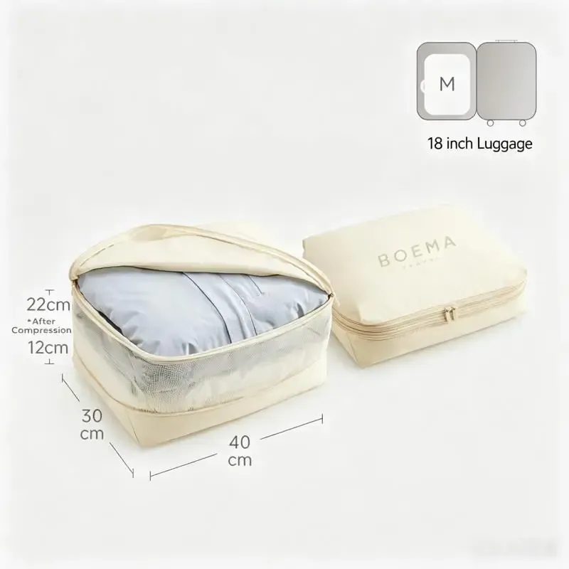 Sacs de compression 5 en 1 pour voyage : organisateurs de bagages portables à compartiments multiples 12