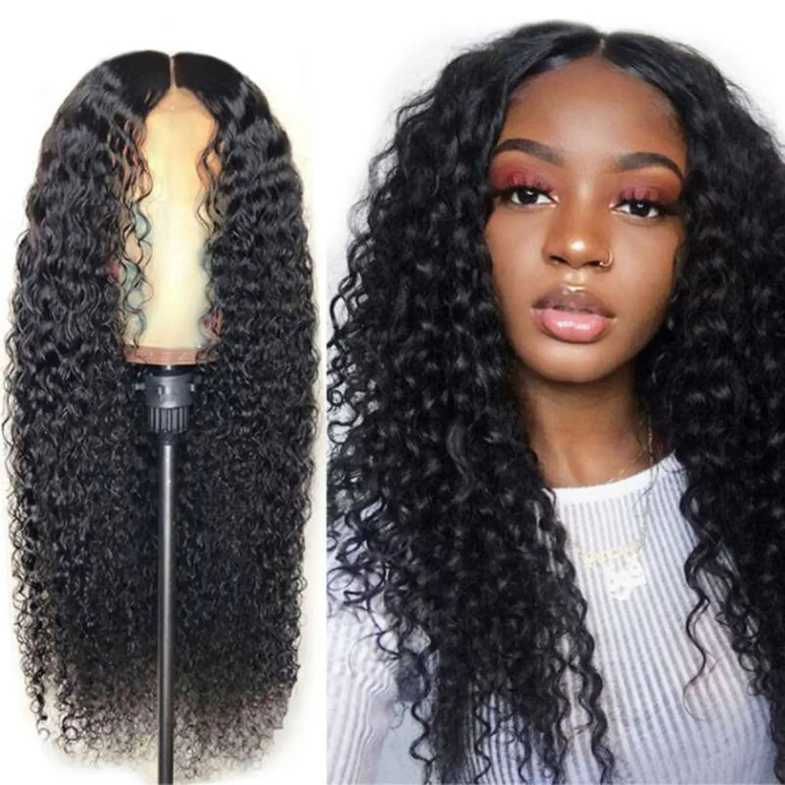Perruque longue bouclée synthétique résistante à la chaleur pour cosplay et fêtes - Image 1