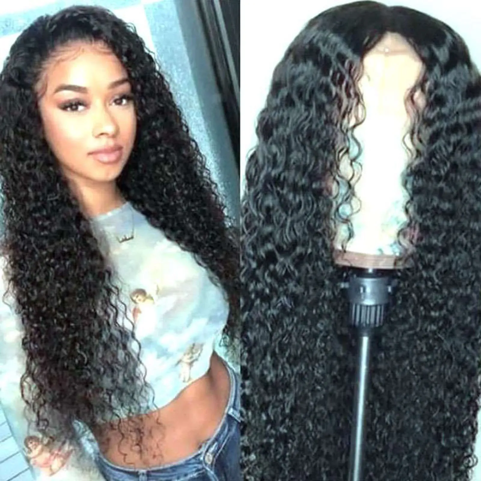 Perruque longue bouclée synthétique résistante à la chaleur pour cosplay et fêtes 2