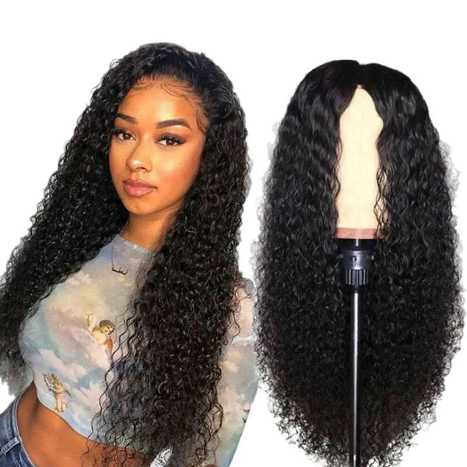 Perruque longue bouclée synthétique résistante à la chaleur pour cosplay et fêtes 4