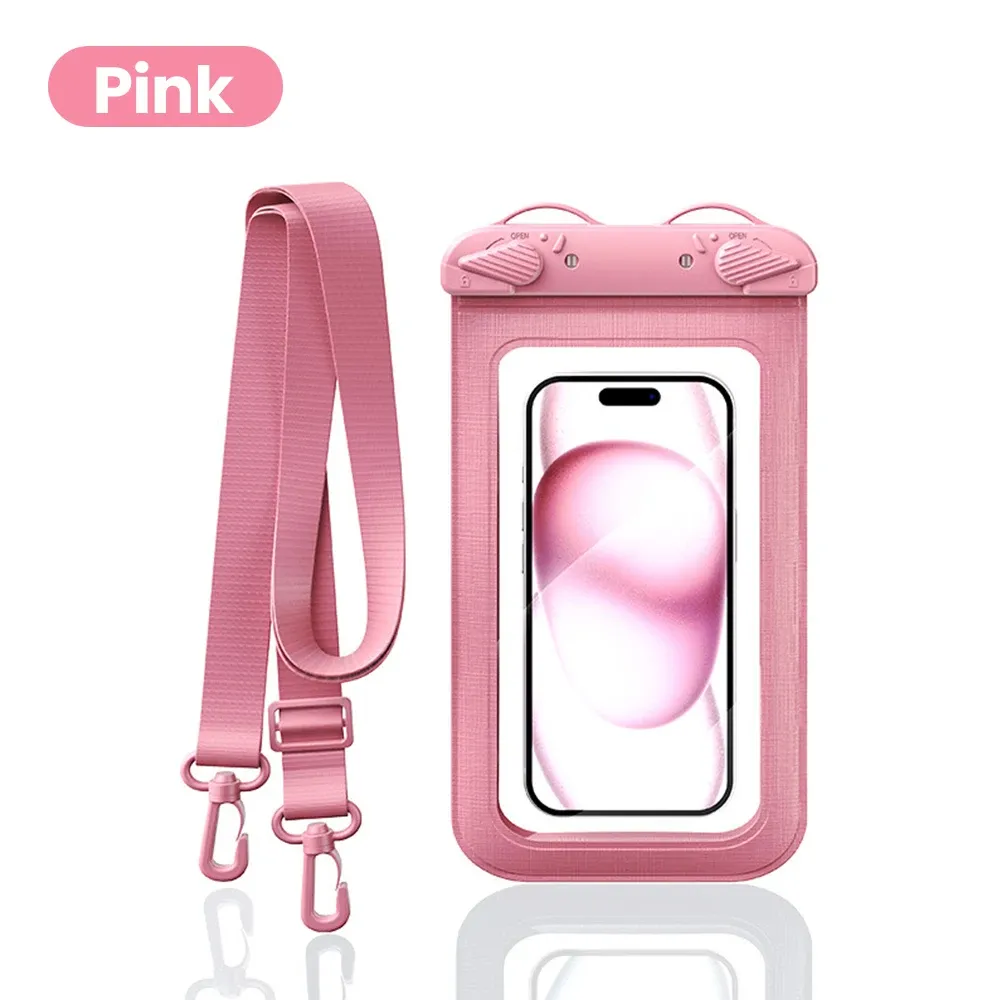 Pochette étanche transparente en PVC pour téléphone 7,5 pouces, fermeture hermétique, pour natation, plongée, sources chaudes et rafting 12