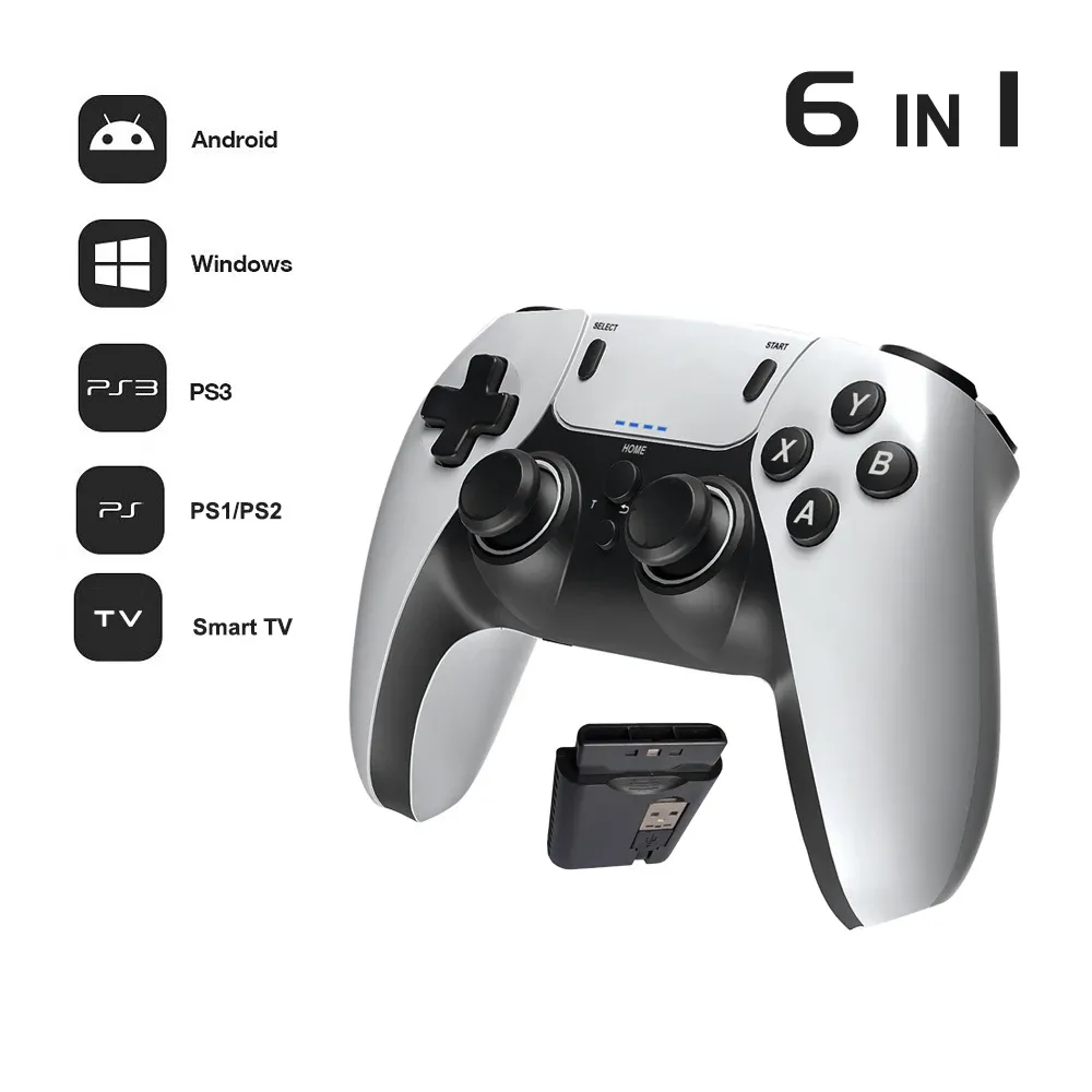 Manette de jeu sans fil compatible PS1, PS2, PS3, PC et Android