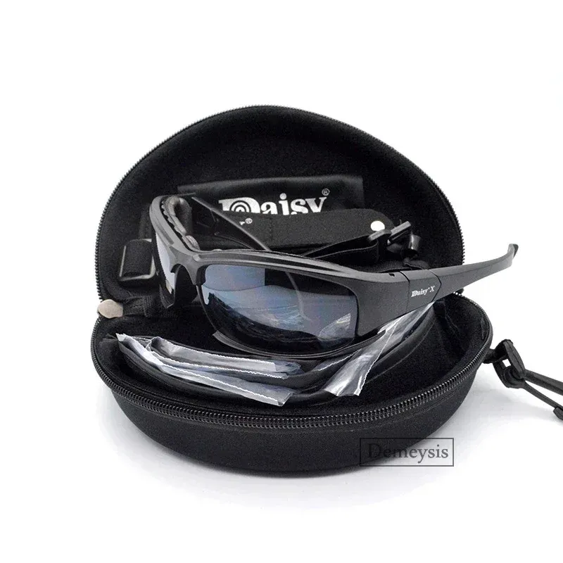 Lunettes de soleil tactiques polarisées Daisy avec 4 verres, idéales pour le sport et la randonnée en plein air, livrées avec boîte d'origine 3