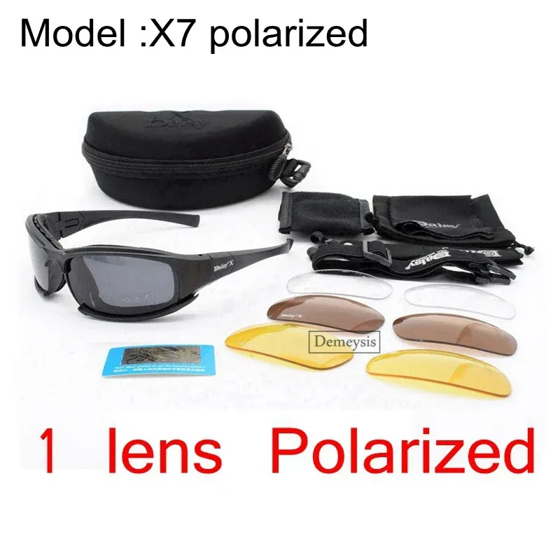 Lunettes de soleil tactiques polarisées Daisy avec 4 verres, idéales pour le sport et la randonnée en plein air, livrées avec boîte d'origine 9