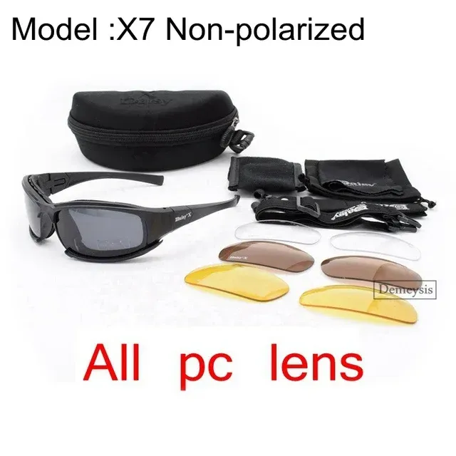 Lunettes de soleil tactiques polarisées Daisy avec 4 verres, idéales pour le sport et la randonnée en plein air, livrées avec boîte d'origine 10