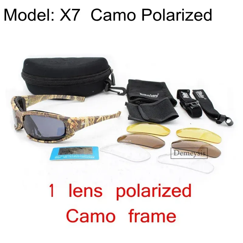 Lunettes de soleil tactiques polarisées Daisy avec 4 verres, idéales pour le sport et la randonnée en plein air, livrées avec boîte d'origine 8