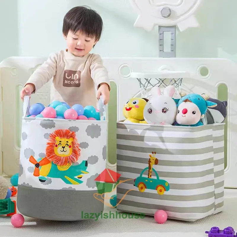 Panier de rangement pliable en lin avec poignée, organisateur en tissu pour armoire, bureau et chambre, idéal pour jouets et linge 4