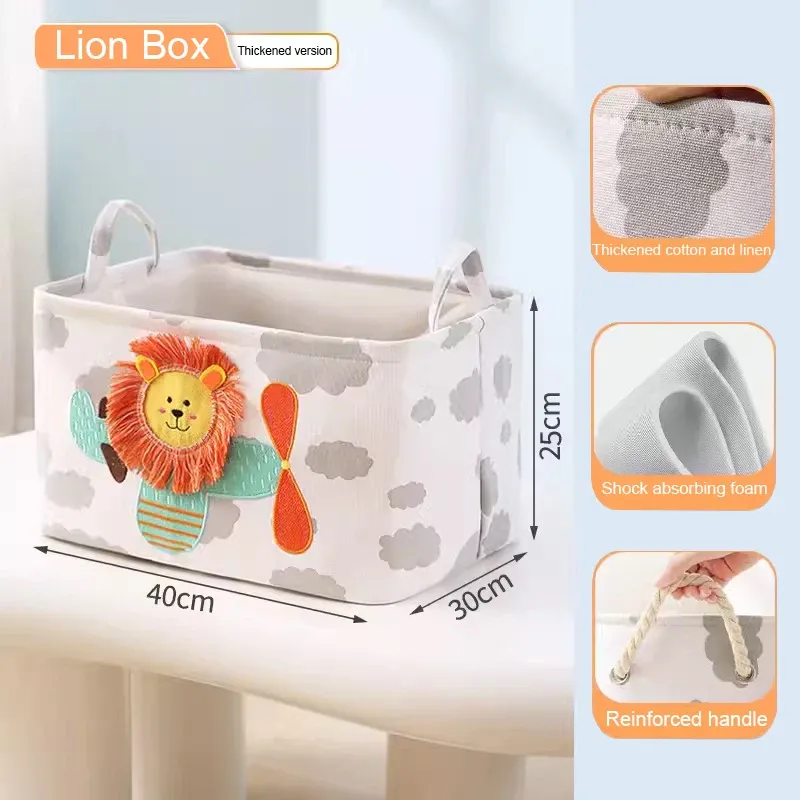 Panier de rangement pliable en lin avec poignée, organisateur en tissu pour armoire, bureau et chambre, idéal pour jouets et linge 12