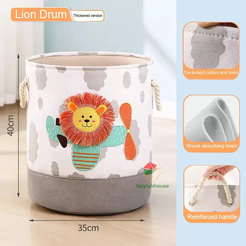 Panier de rangement pliable en lin avec poignée, organisateur en tissu pour armoire, bureau et chambre, idéal pour jouets et linge 10