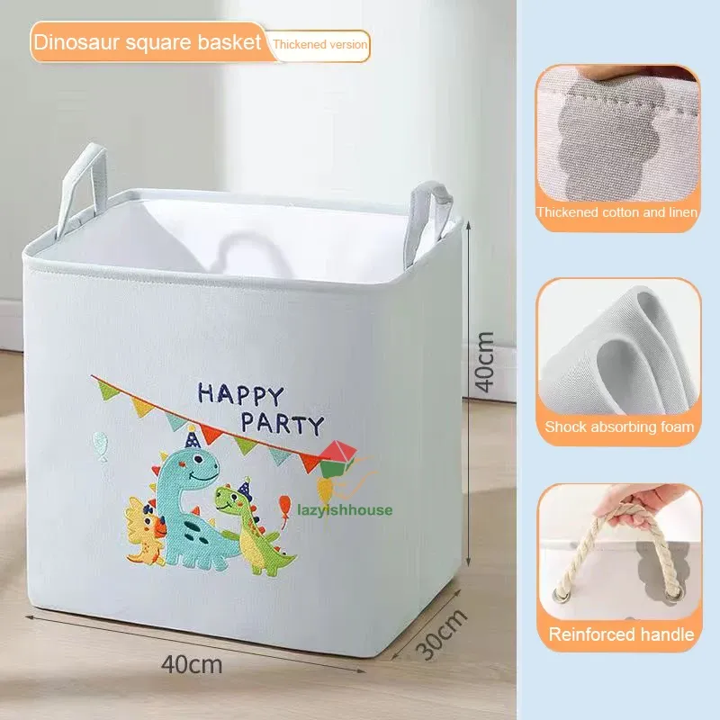 Panier de rangement pliable en lin avec poignée, organisateur en tissu pour armoire, bureau et chambre, idéal pour jouets et linge 14