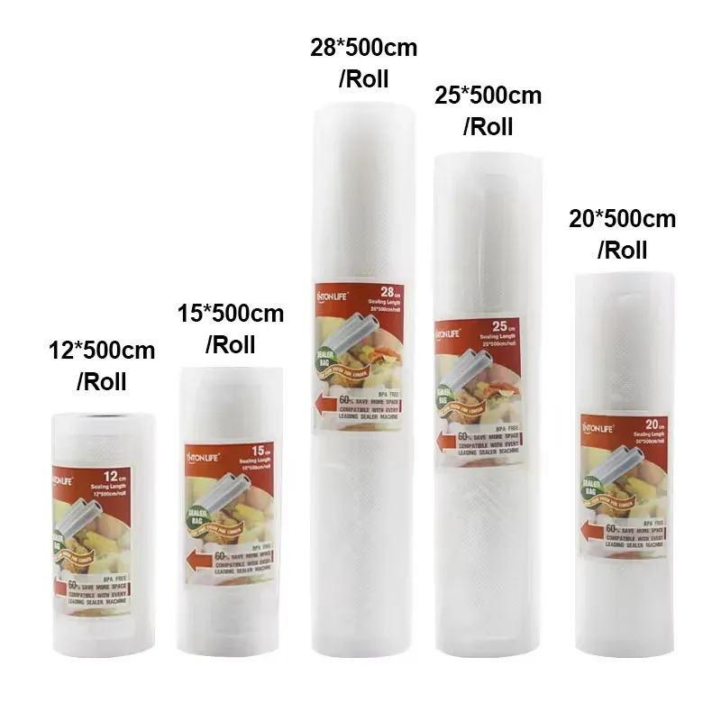 Sacs sous vide TINTON LIFE pour aliments, lot de 1 pièce, compatibles avec scelleuse sous vide, conservation longue durée des aliments frais - Image 1