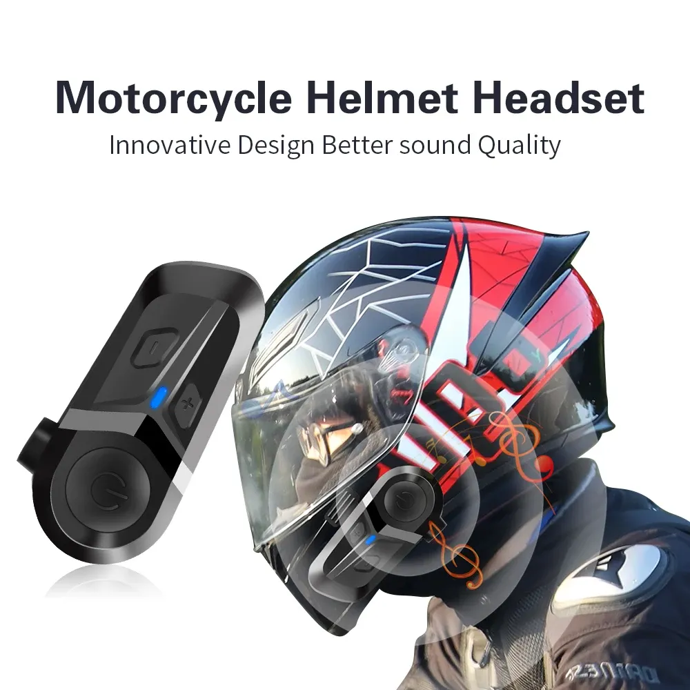 Casque Bluetooth 5.3 pour moto, étanche et sans fil, avec mains libres, appels téléphoniques et lecture de musique 1