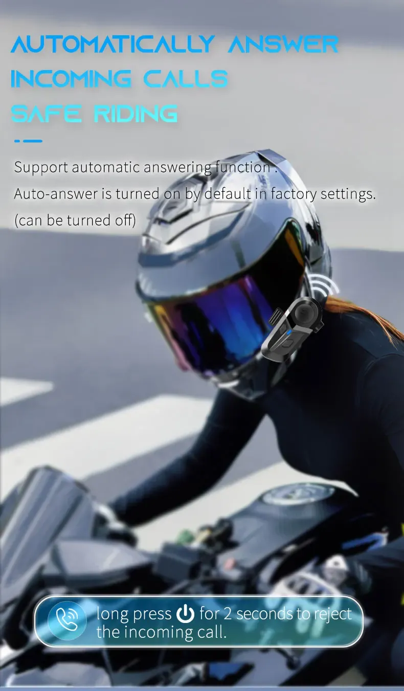 Casque de moto Bluetooth 5.3 design