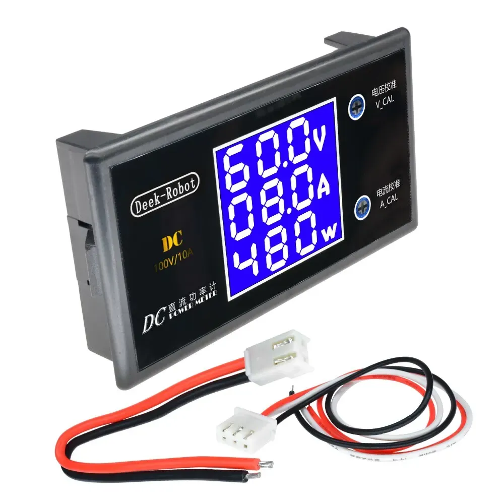 Voltmètre numérique LCD 0-100 V 10 A 1000 W, multimètre DC avec affichage de la tension, du courant et de la puissance