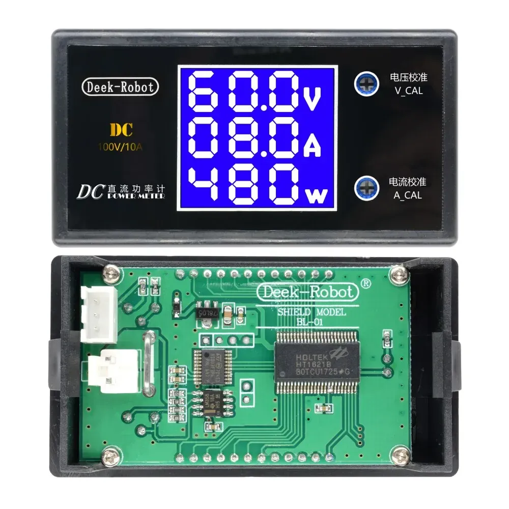 Voltmètre numérique LCD 0-100 V 10 A 1000 W, multimètre DC avec affichage de la tension, du courant et de la puissance 5