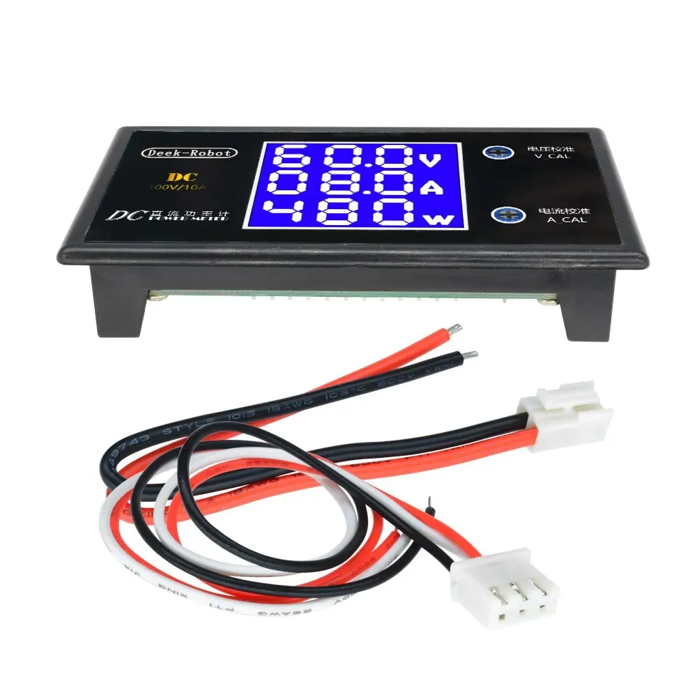 Voltmètre numérique LCD 0-100 V 10 A 1000 W, multimètre DC avec affichage de la tension, du courant et de la puissance 6