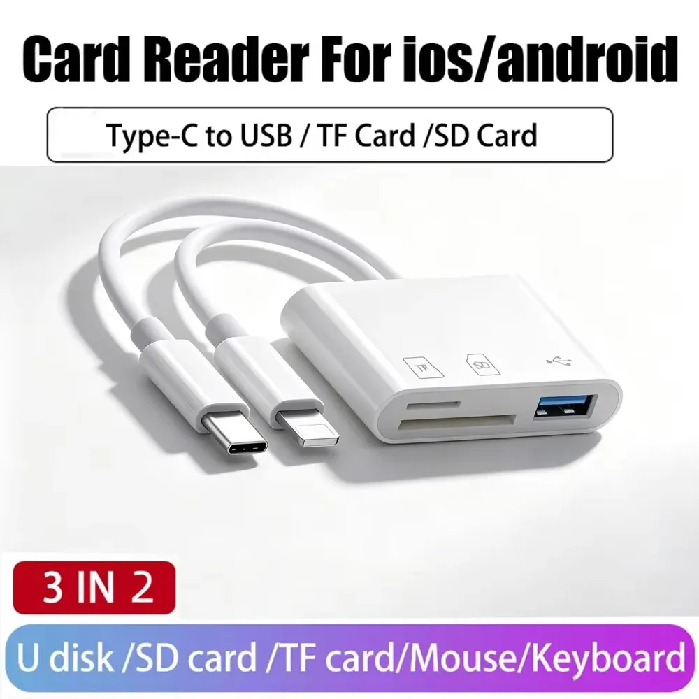 Lecteur de cartes SD et TF pour iPhone, iPad, Samsung et Xiaomi, adaptateur USB pour appareils photo et caméras de chasse 12