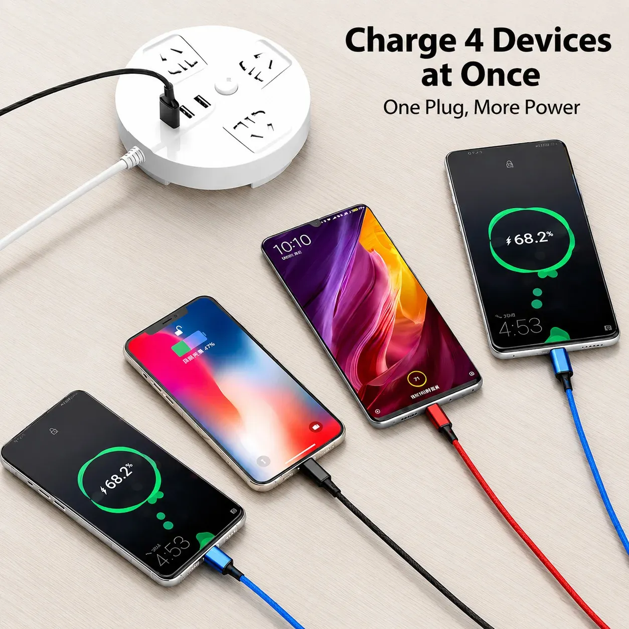 Câble de charge multi-prise 4 en 1 présentation finale