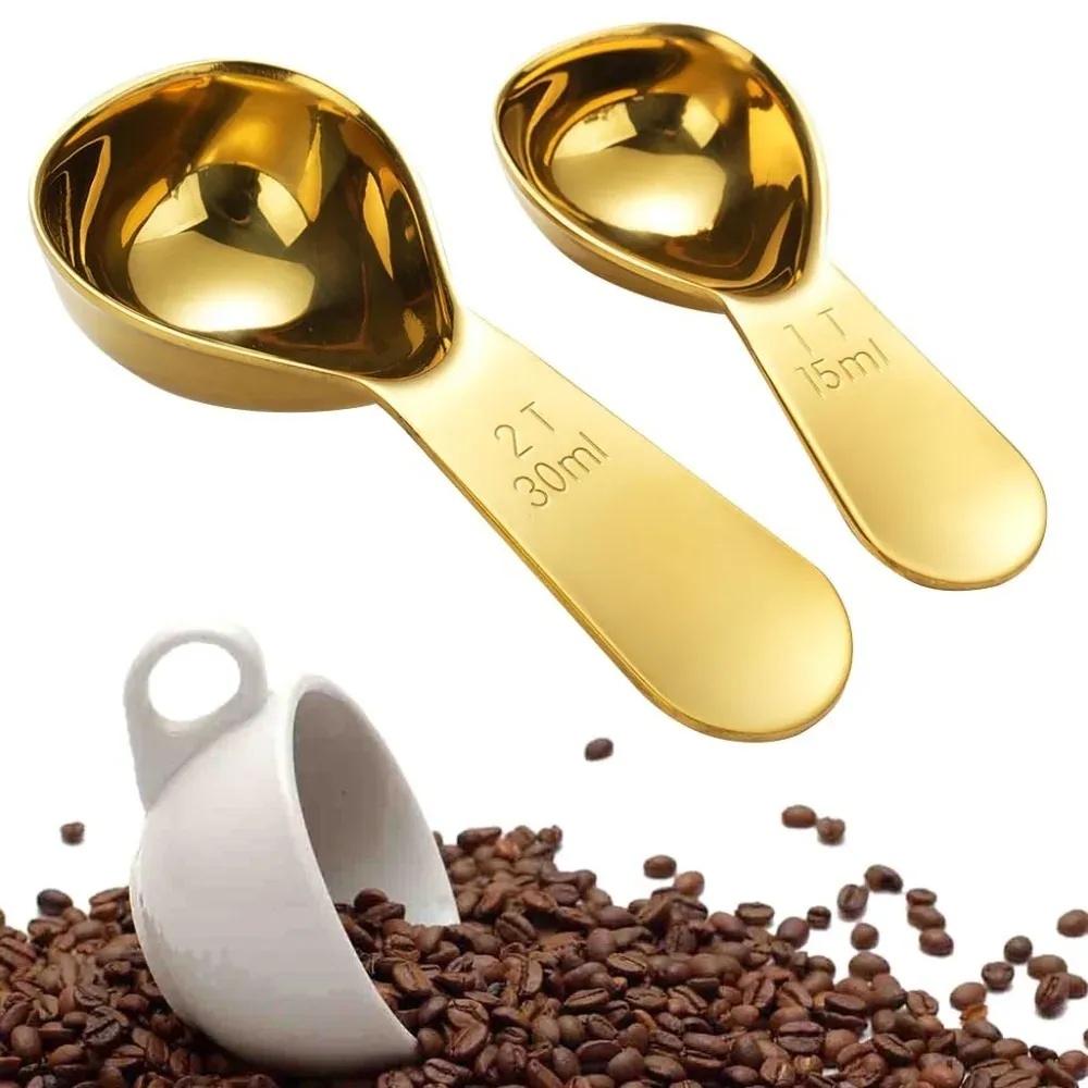 Cuillères à café en acier inoxydable à manche court, cuillères doseuses pour café, thé et sucre - Image 1