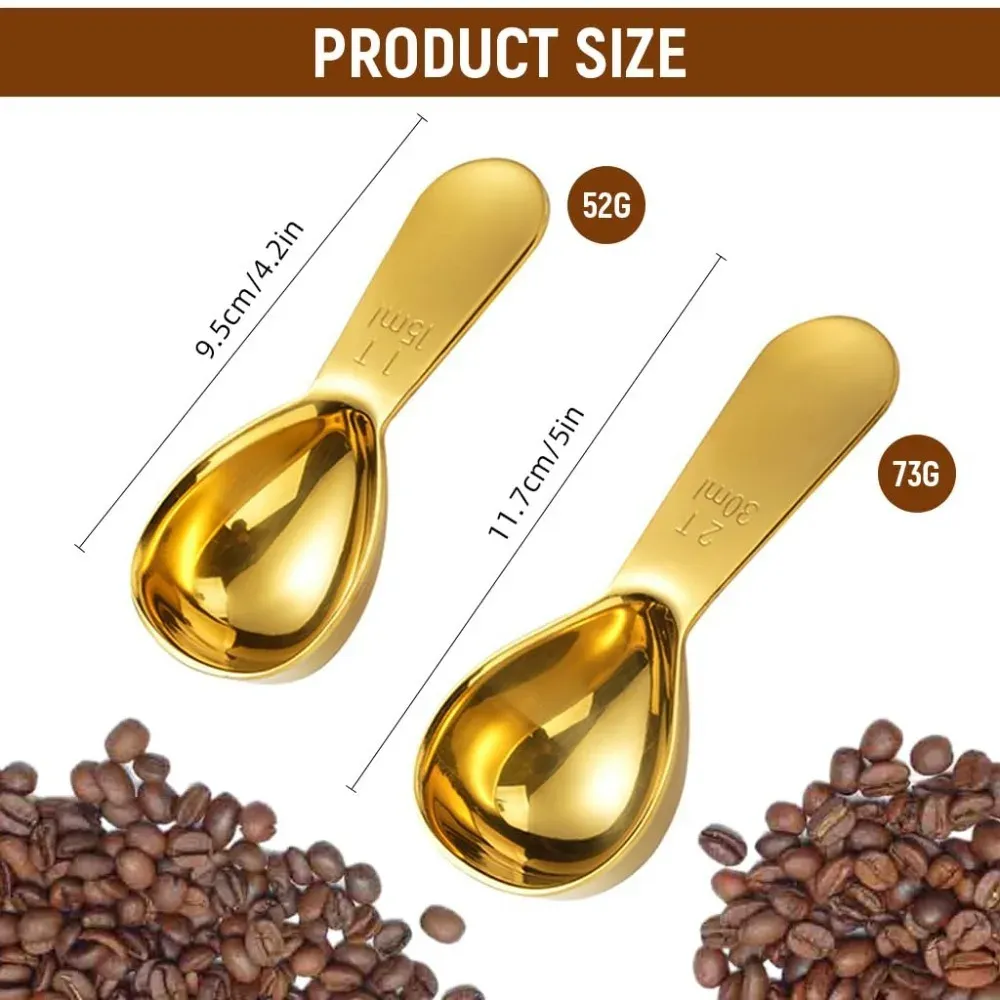 Cuillères à café en acier inoxydable à manche court, cuillères doseuses pour café, thé et sucre 2