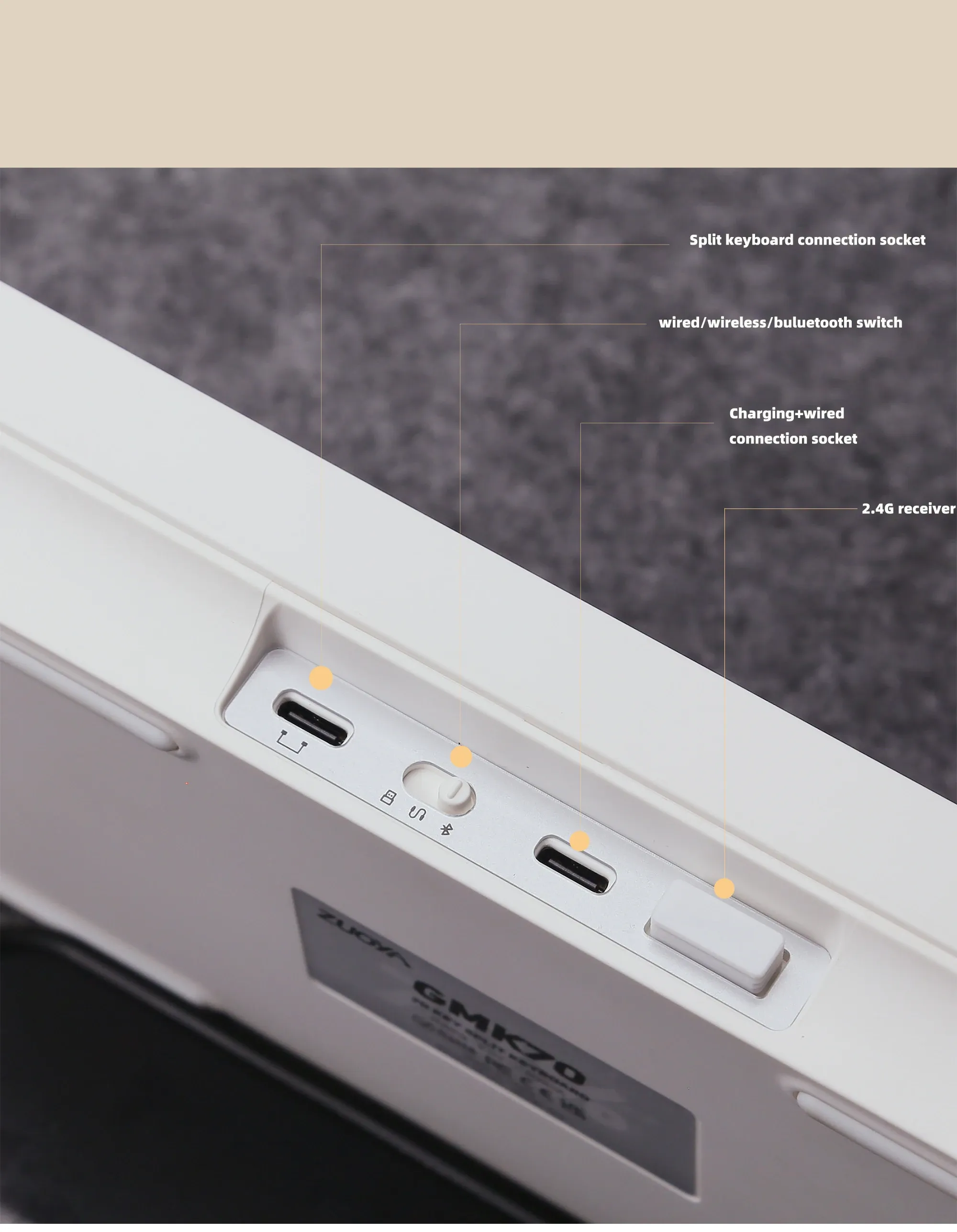 Clavier mécanique de jeu ZUOYA GMK70 VIA/QMK, kit modulaire filaire et sans fil Bluetooth, à montage à chaud et compatible switches interchangeables, clavier scindé personnalisable 4