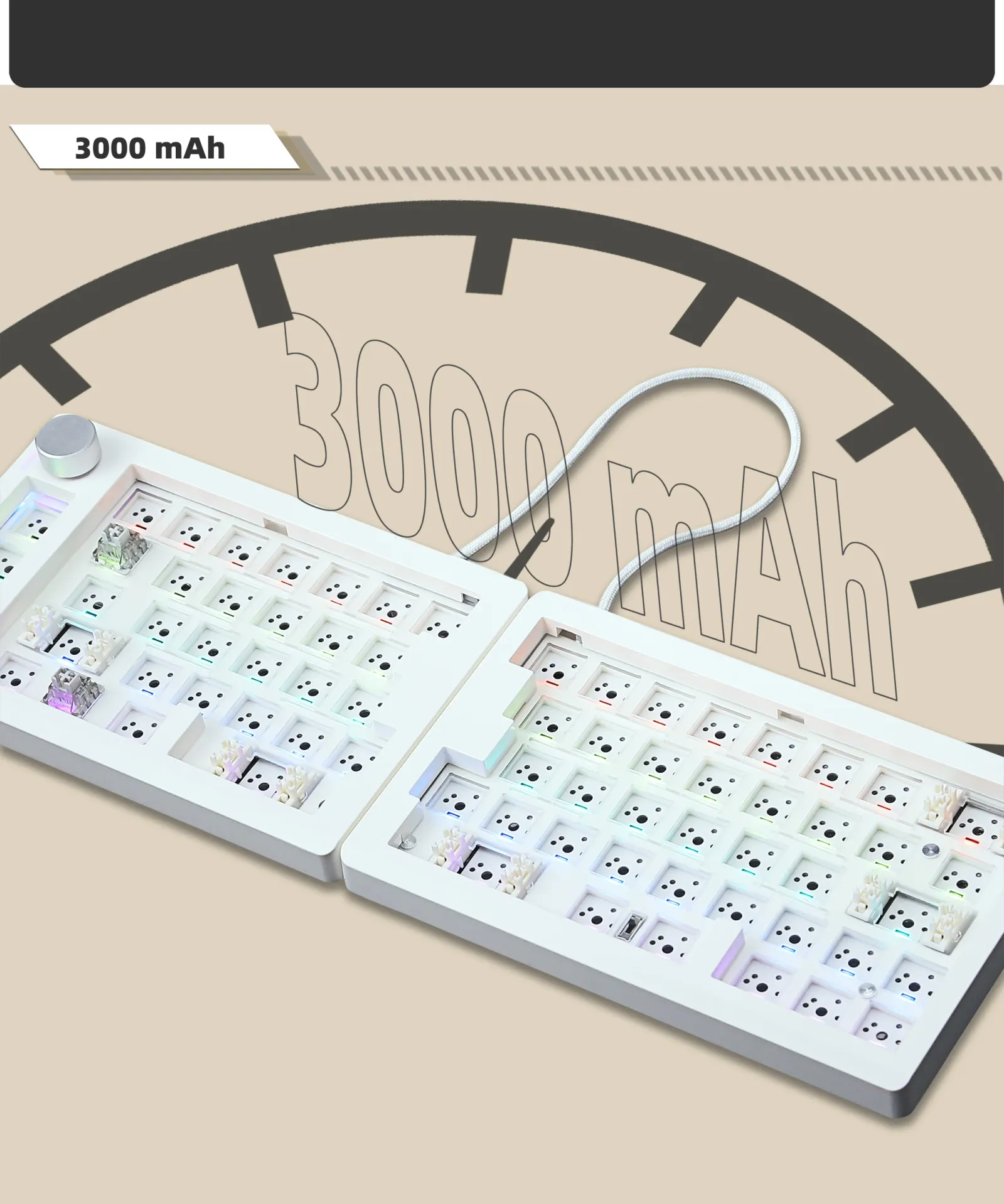 Clavier ZUOYA GMK70 sous un autre angle