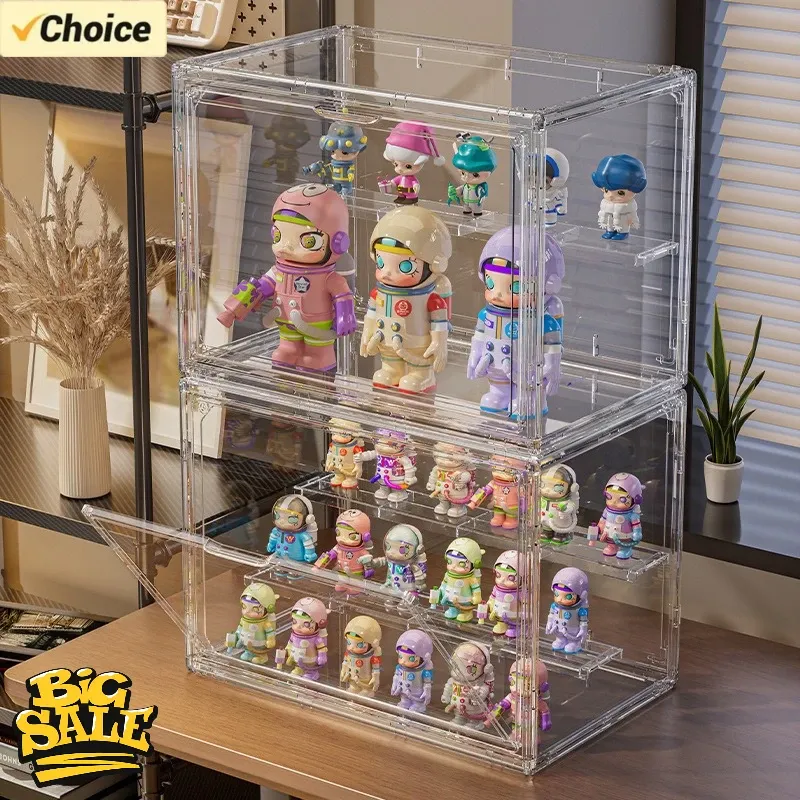 Vitrine de rangement en acrylique à trois niveaux pour boîtes mystères, figurines de collection et figurines d'action, organisateur de bureau - Image 1