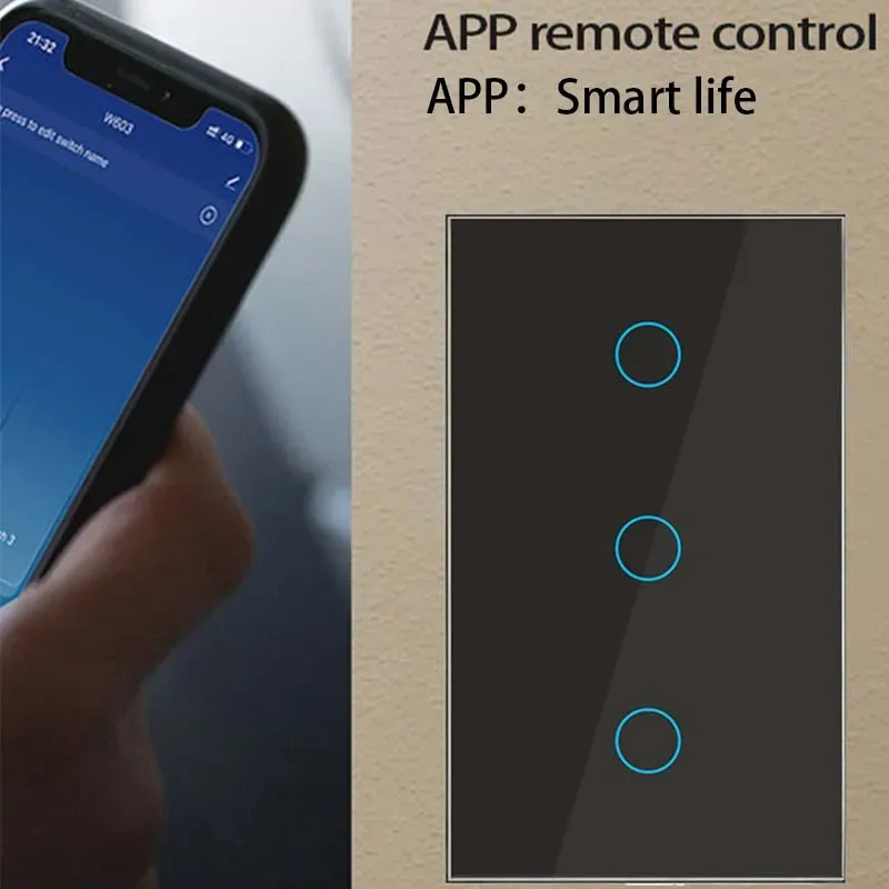 Interrupteur intelligent Wi-Fi compatible eWelink, Bluetooth et RF, avec commande vocale Alexa et Google Assistant, sans fil neutre, installation facile, pour éclairage 2